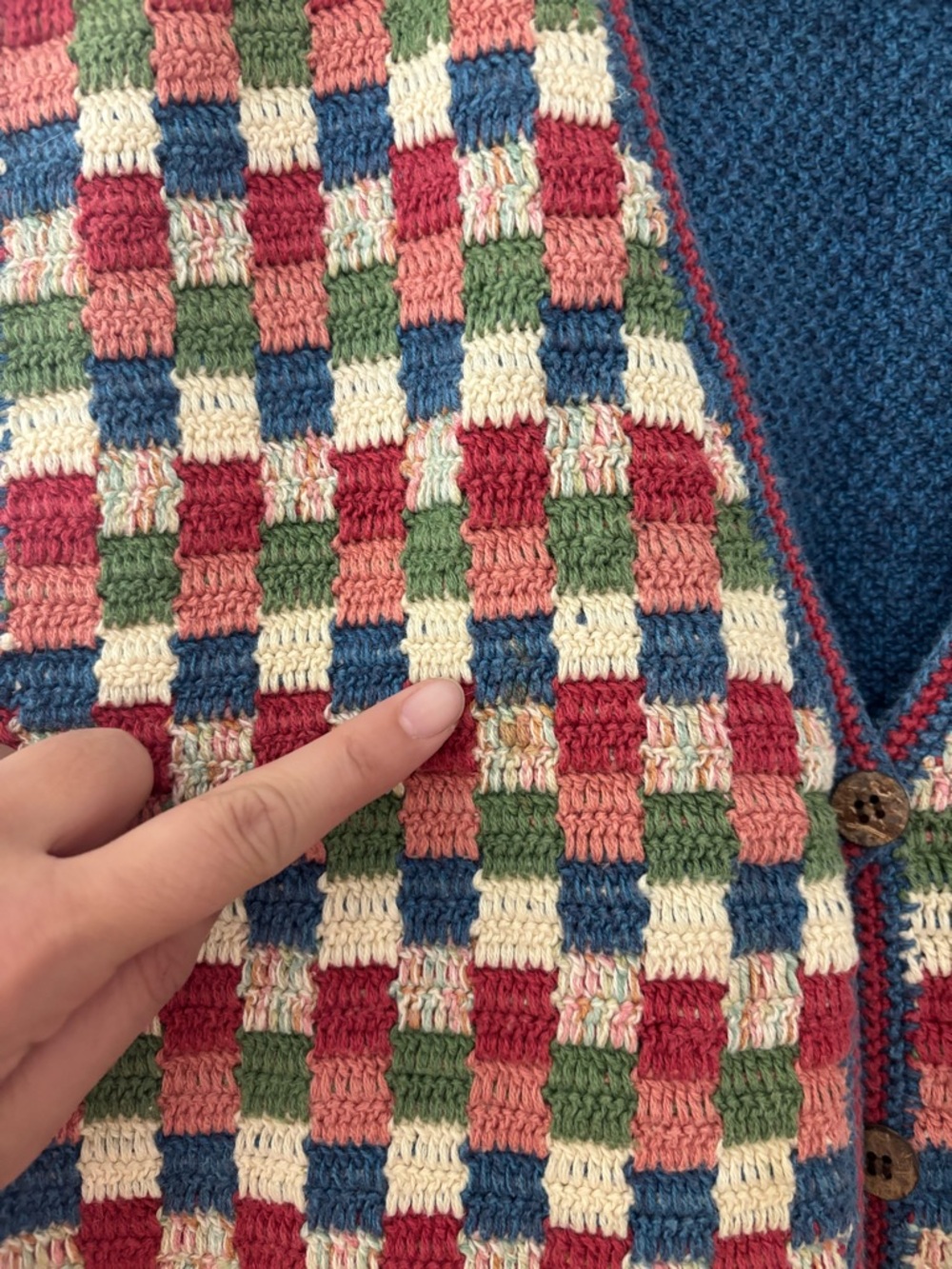 Vintage Koret city blues multi color vest - Picture 3 of 4